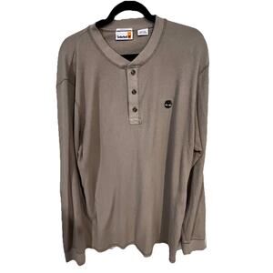 Timberland Henley thermal waffle knit long sleeve shirt Men’s XXL beige